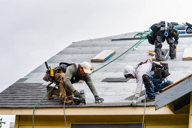 Professional Roof Installation technician working in Leeds, ME